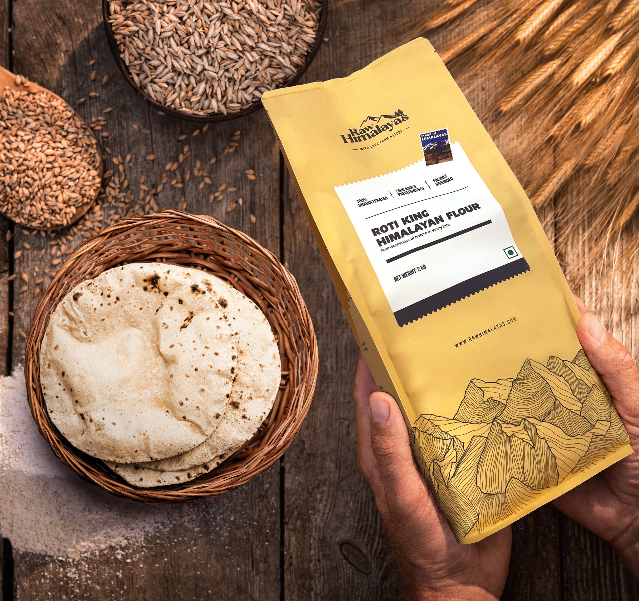 Himalayan Roti Roti King Himalayan Flour | Whole Wheat Himalayan flour – rawhimalayas
